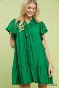 Umgee Smocked Ruffle Babydoll Mini Dress