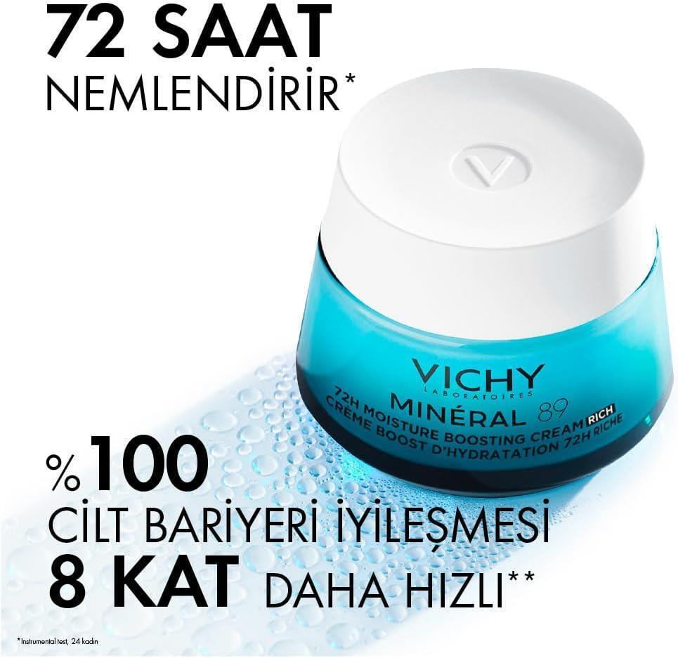 Vichy Mineral 89 Moisturizing Cream - Rich Hydrating Cream for Dry Skin, 1.69 fl oz