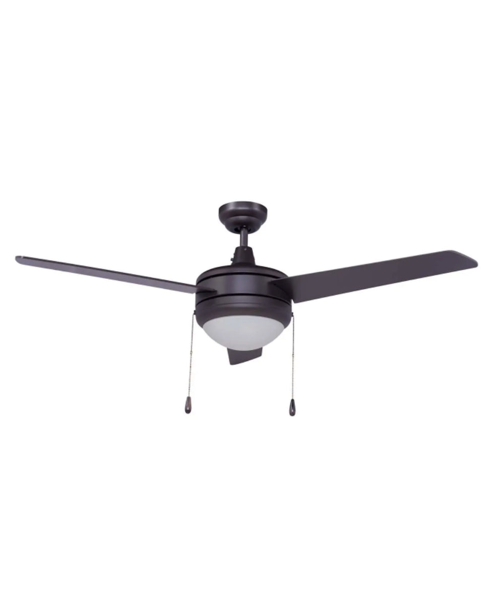 50" Contempo 3-Blade Ceiling Fan Oil Rubbed Bronze Finish with Integrated LED Light – LampsUSA