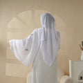 Mariam's Collection Plain Chiffon Shawl Hijab With Embroidery, Extra-Fine Embroidered Hijab (MH077) — detail shot 7