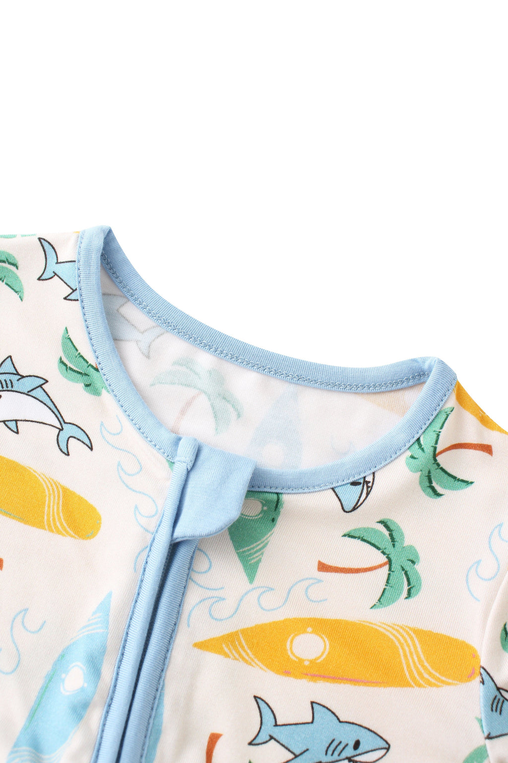 Charlies Project Kids Posh TOT Surf's Up Bamboo Baby Convertible Zippy Romper — lifestyle context