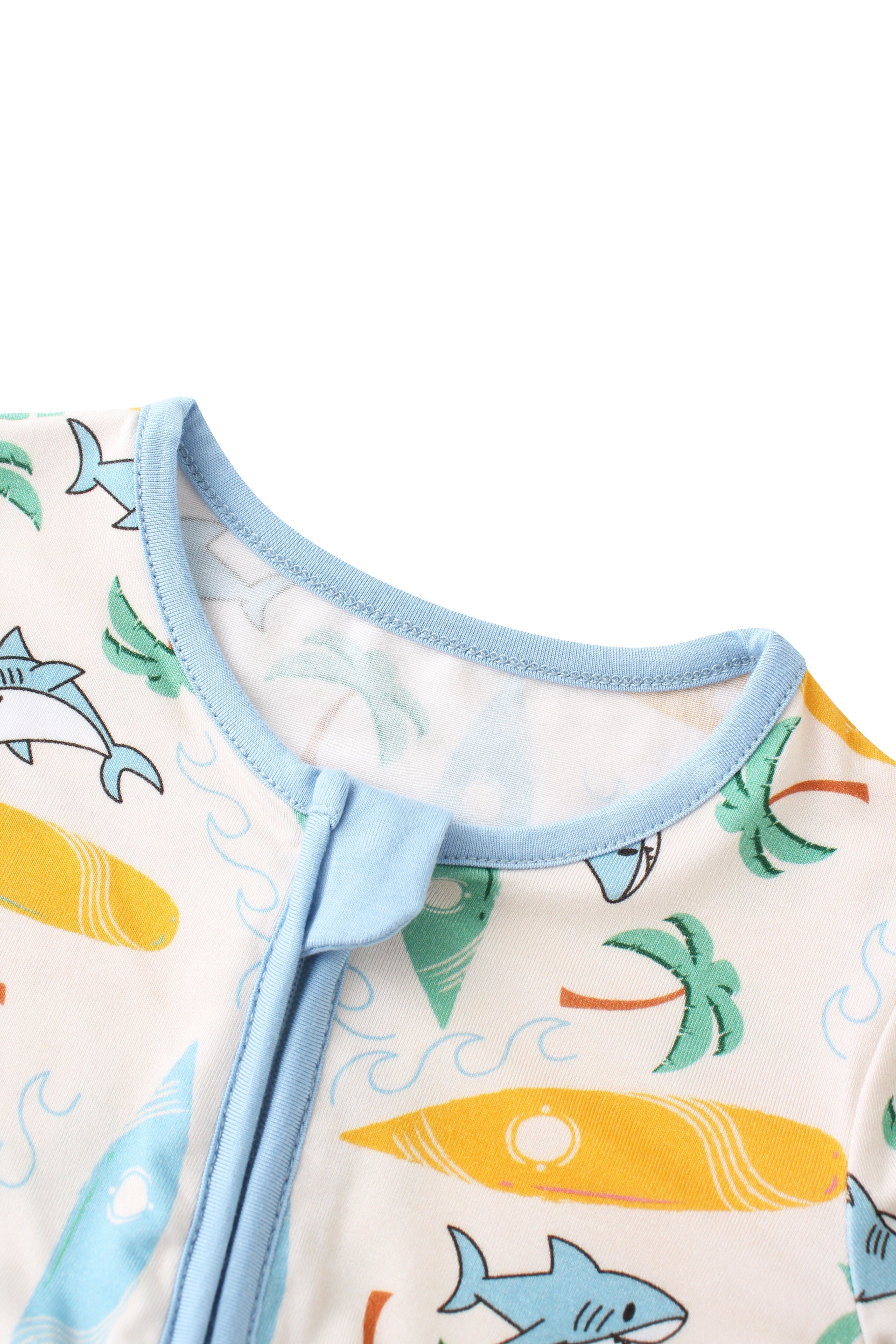 Charlies Project Kids Posh TOT Surf's Up Bamboo Baby Convertible Zippy Romper — lifestyle context