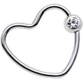 BodyCandy 18G 1/2 Clear Gem Stainless Steel Heart Closure Captive Ring — main product shot