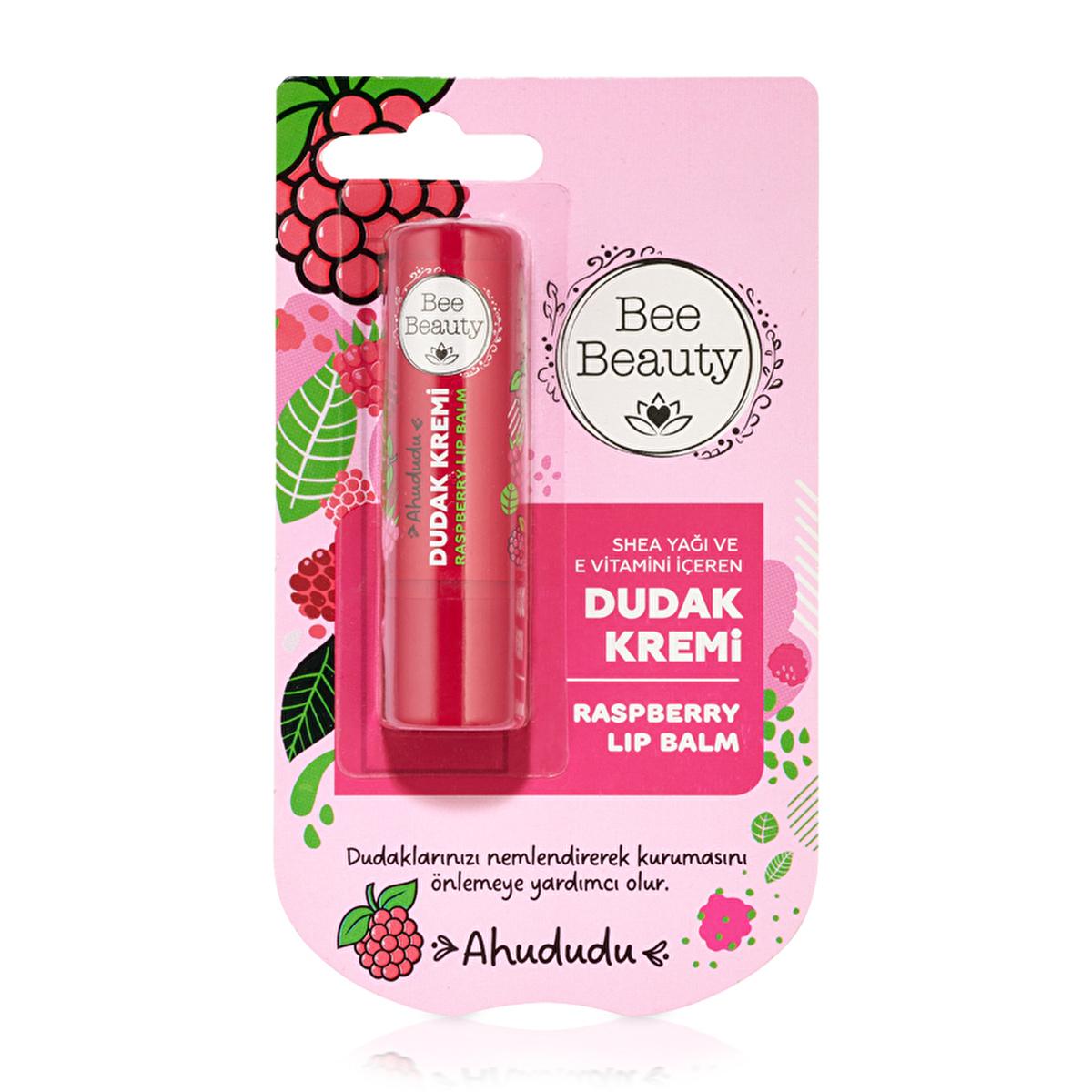 Bee Beauty Raspberry Lip Care Balm - Moisturizing, Natural, Shea Butter & Vitamin E Enriched