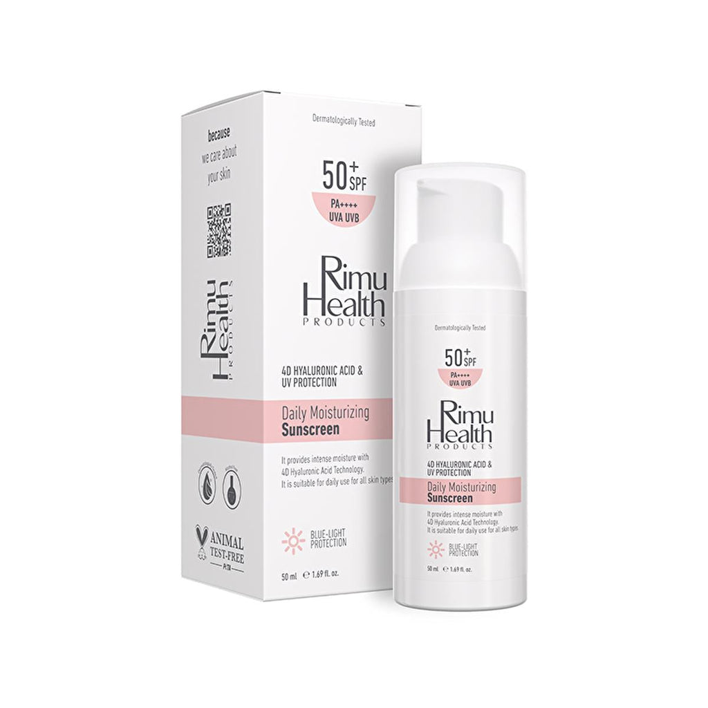 Rimu Health Hyaluronic Acid Daily Sunscreen - SPF UVA/UVB Protection, Lightweight, Moisturizing, Sensitive Skin - 50ml