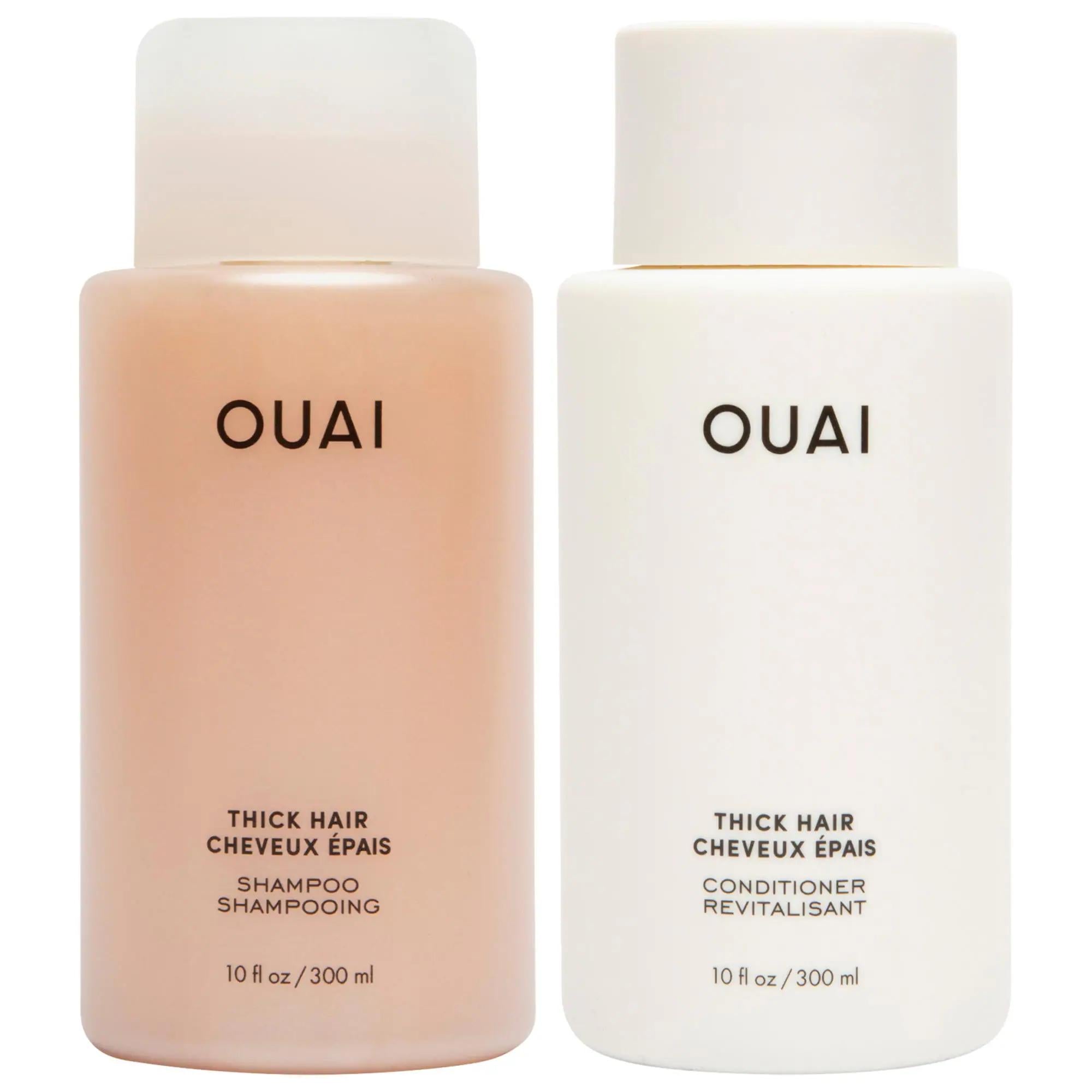 OUAI Shampoo & Conditioner Duo for Thick Hair: Hydrate, Detangle & Control Frizz - Sulfate & Paraben Free, Cruelty-Free, 20.28 fl oz