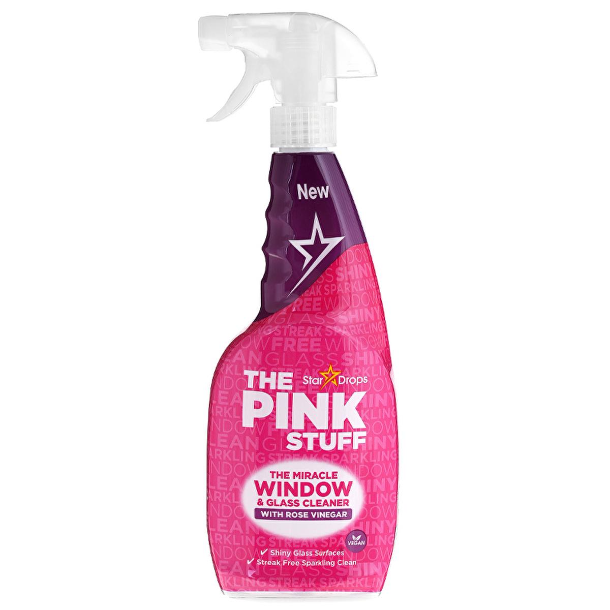 The Pink Stuff: Miracle Vinegar Glass Cleaner - Streak-Free Shine, Rose Scent, Natural & Effective Cleaning for Windows, Mirrors