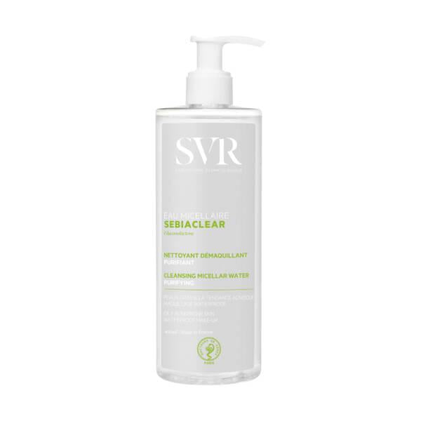 SVR Sebiaclear Micellar Cleansing Solution 400ml - Gentle, Non-Comedogenic Skincare for Oily, Sensitive Skin