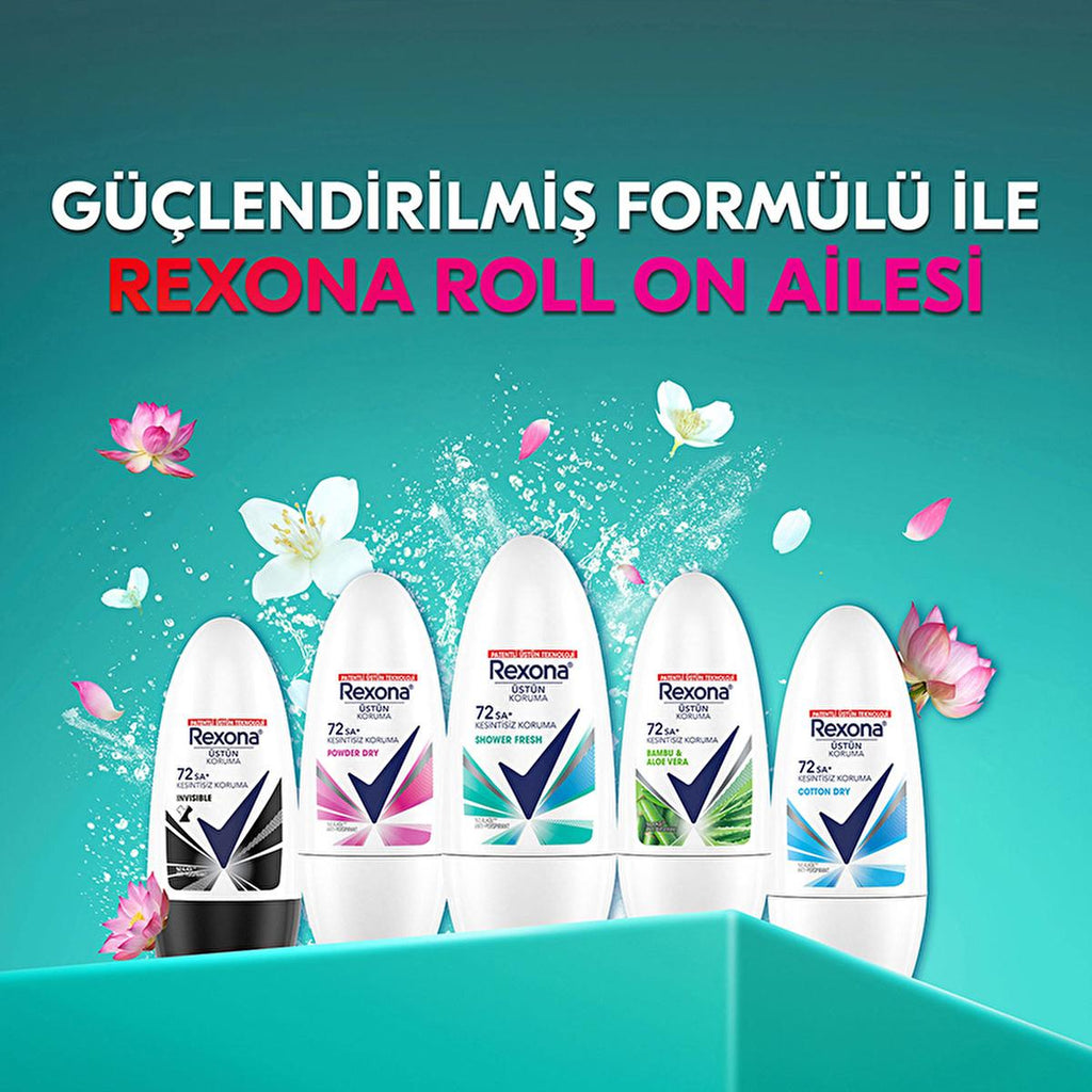 Rexona Shower Fresh Roll-On Deodorant - 72 Hour Odor & Wetness Protection for Women | Long Lasting Antiperspirant