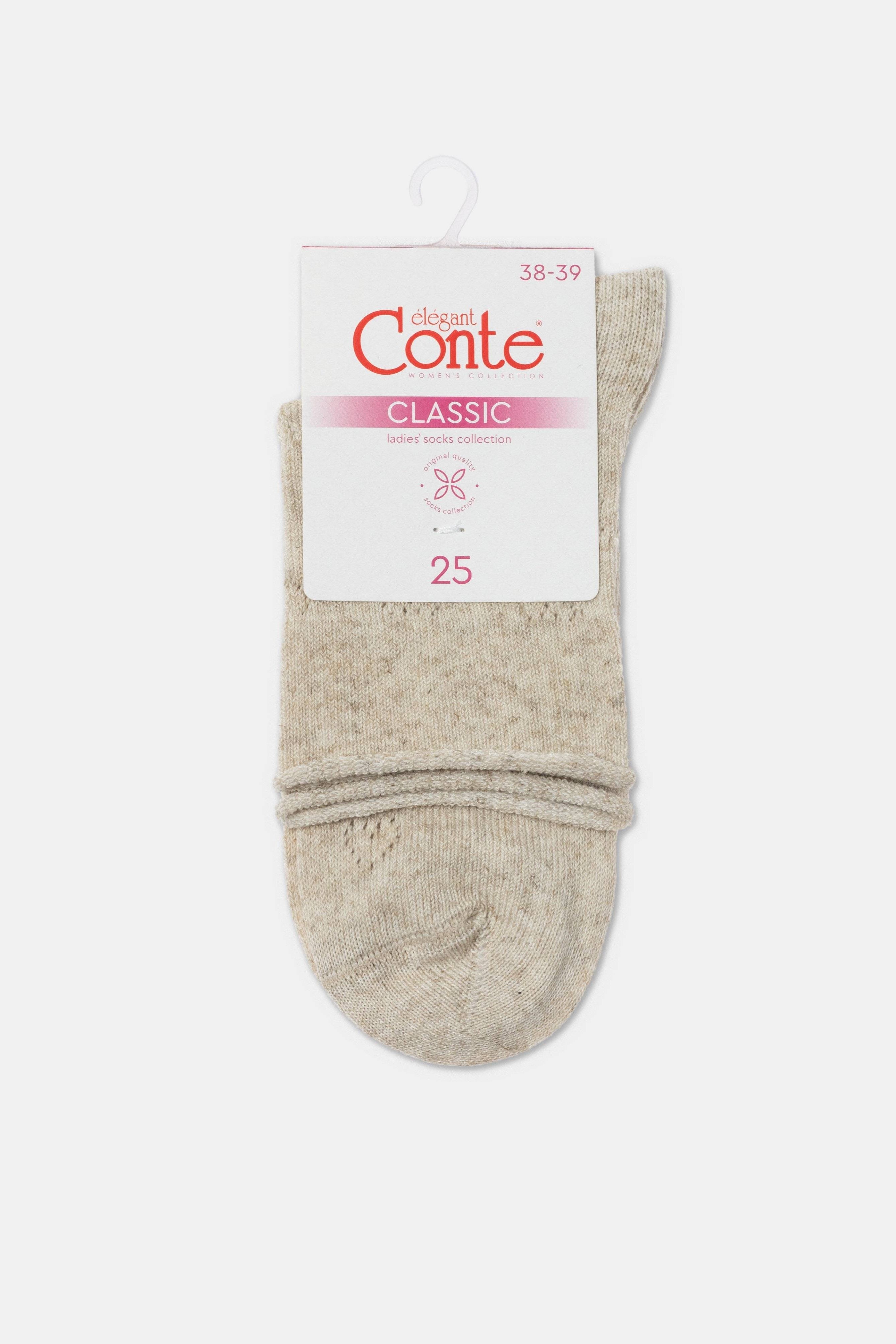 TheRanok.com Cotton Linen Socks Conte Classic 542 - Hearts Pattern — size reference