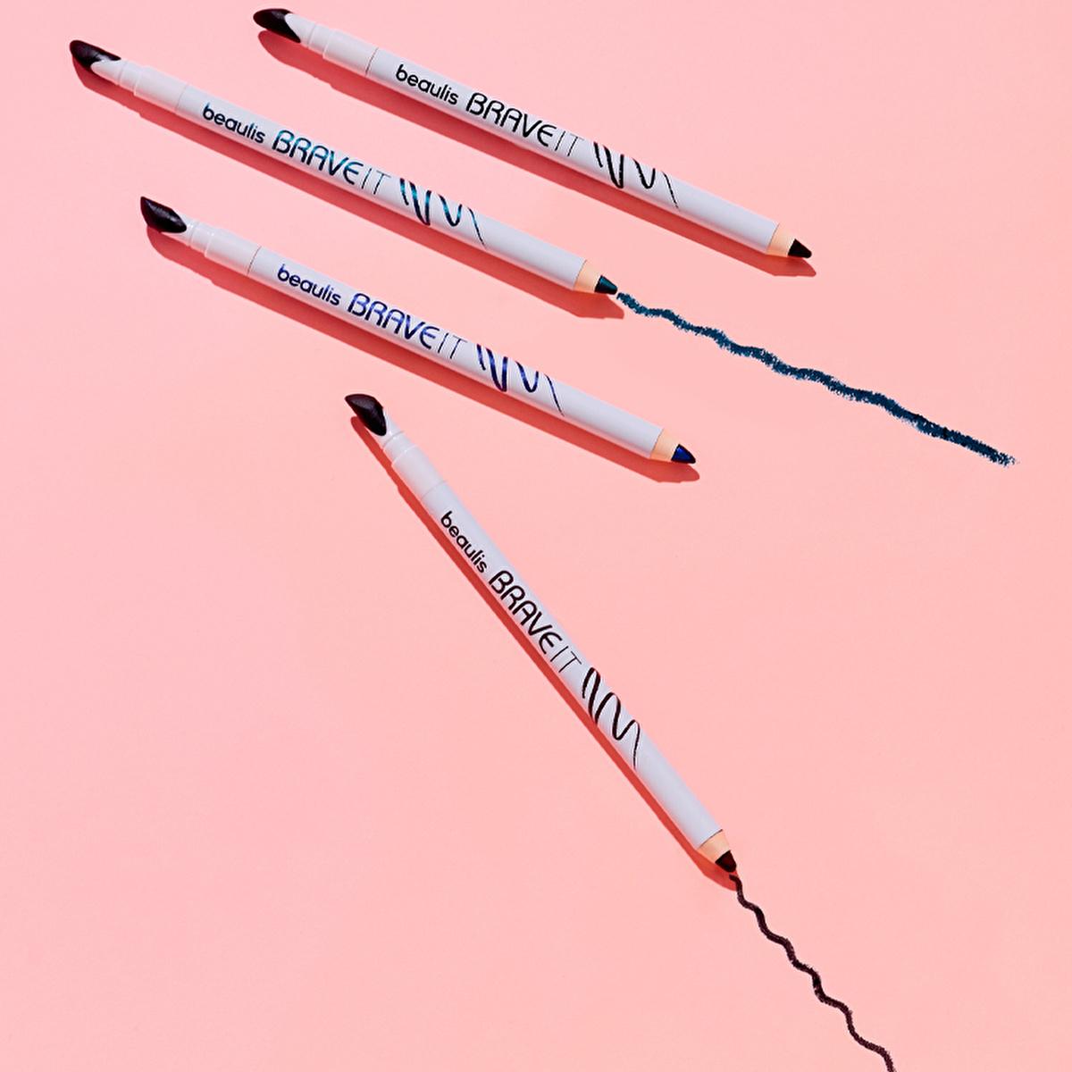 Beaulis Brave It Navy Blue Smoky Eye Eyeliner with Double-Ended Applicator