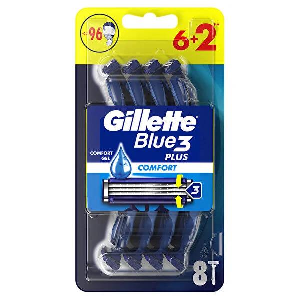 Gillette Blue3 Comfort Disposable Razors for Men - Smooth Shaving, 8 Count