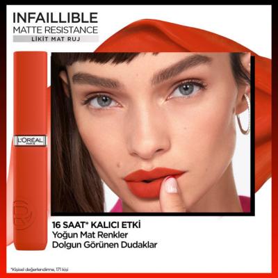 Loreal Paris Infaillible Matte Resistance Liquid Matte Lipstick - 400 Spill The Tea, Transfer-Resistant, Moisturizing, Long-Lasting Matte Finish