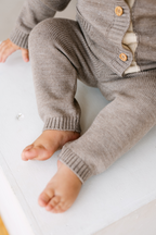 Merino Wool Joggers in Heather Brown