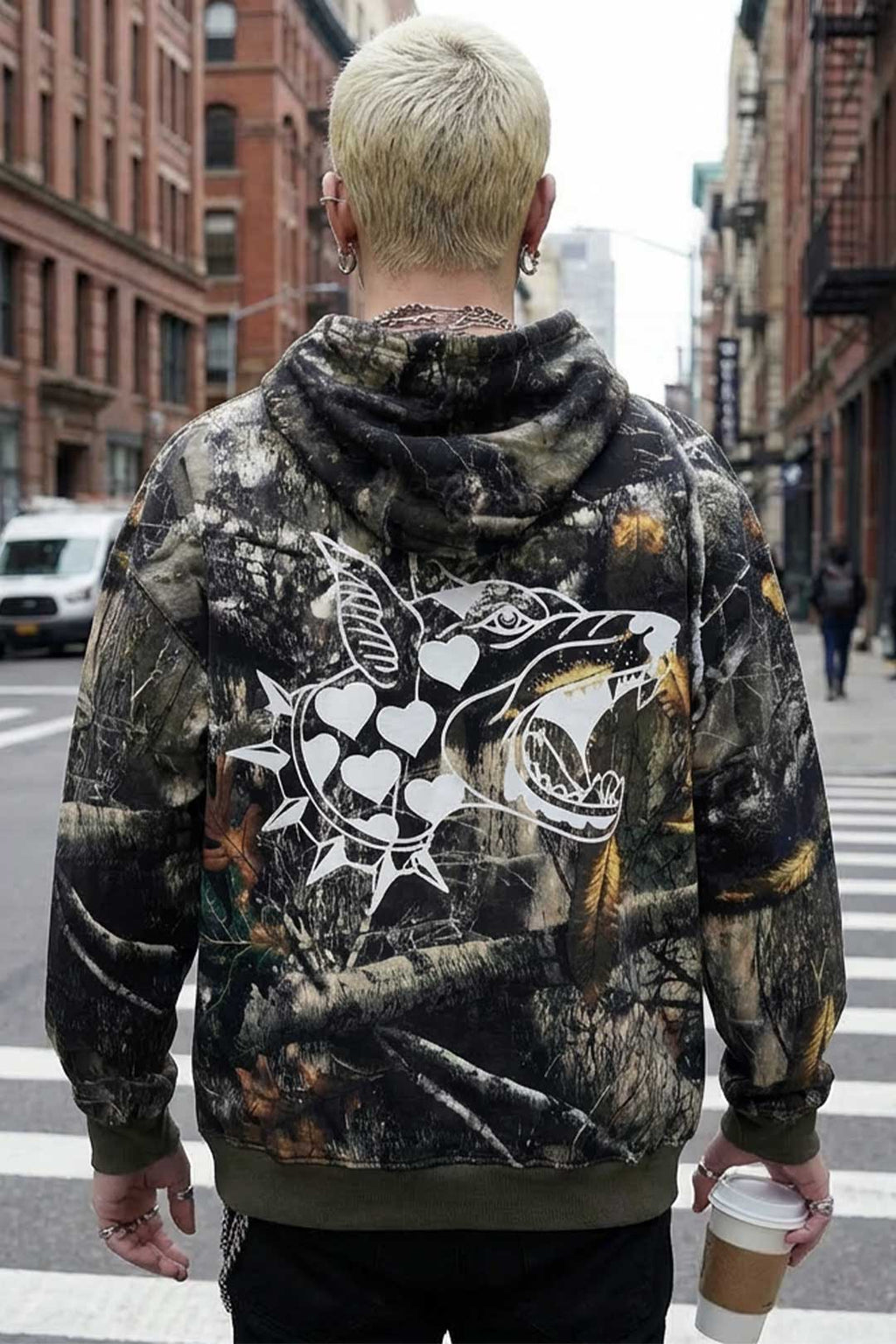 Thrash Happy Stealth Heavyweight Oversized Unisex Camo Hoodie — main product shot