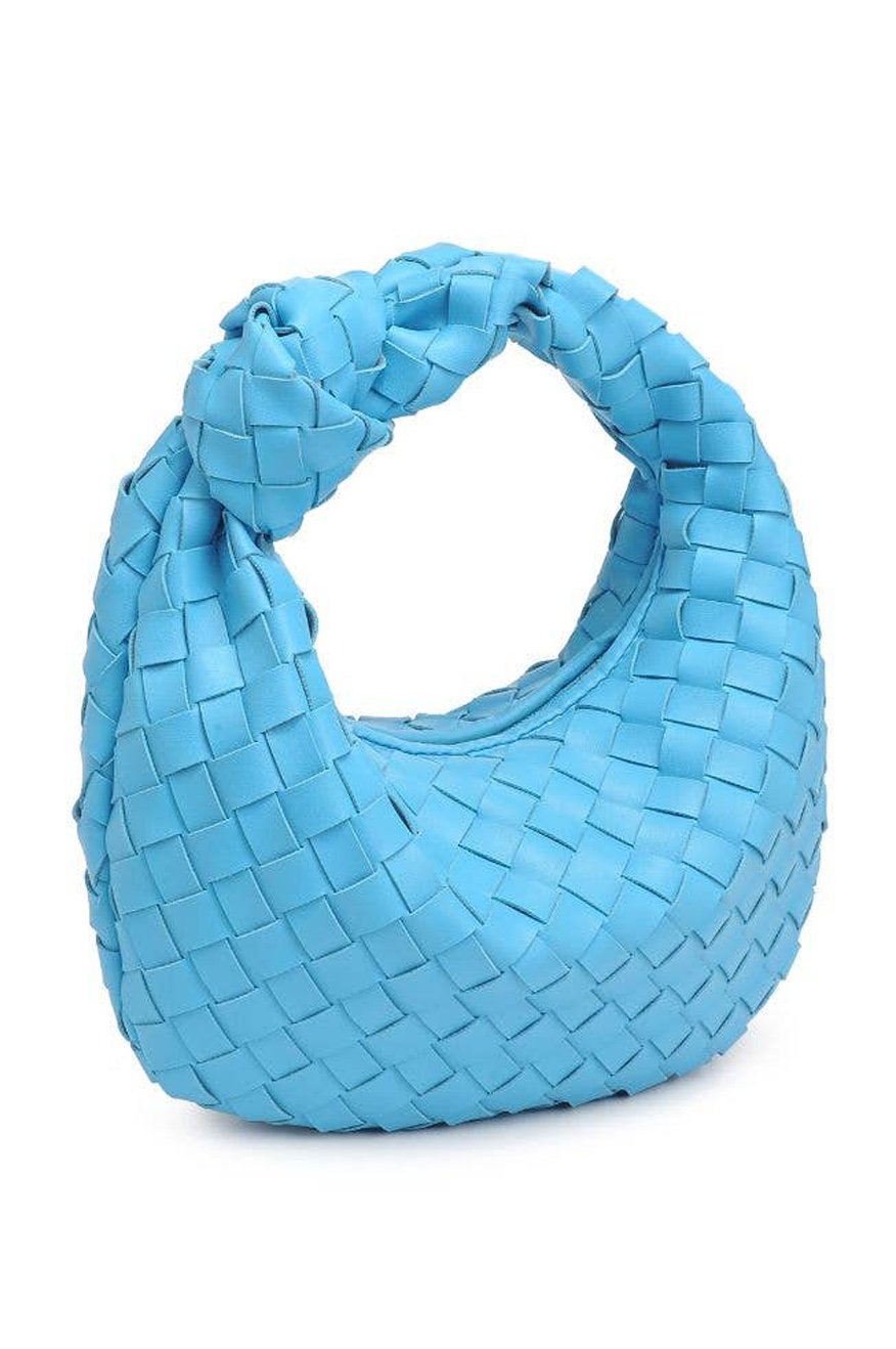 Pretty Little Patriot Pretty Little Patriot Blue Woven Vegan Leather Clutch — Blue detail
