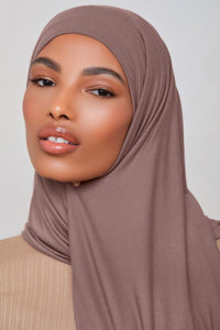 Bamboo Jersey Hijab - Deep Taupe Veiled 