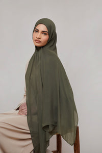 Bamboo Woven Hijab - Olive Night Veiled 