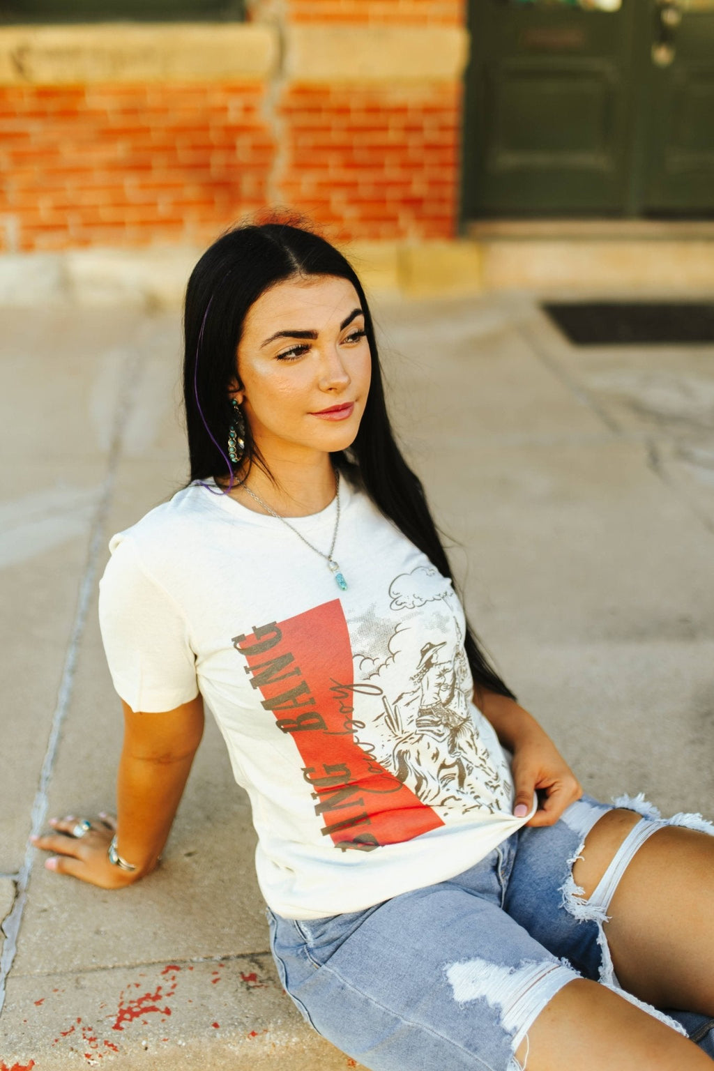 Wild Junkie Bang Bang Cowboy Graphic Tee — detail close-up