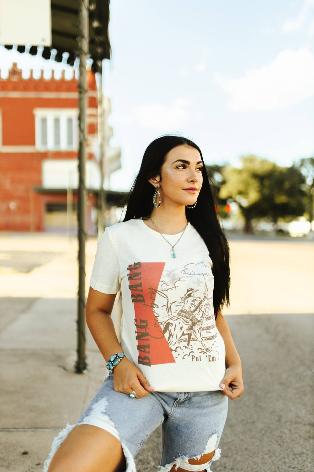 Wild Junkie Bang Bang Cowboy Graphic Tee — back view