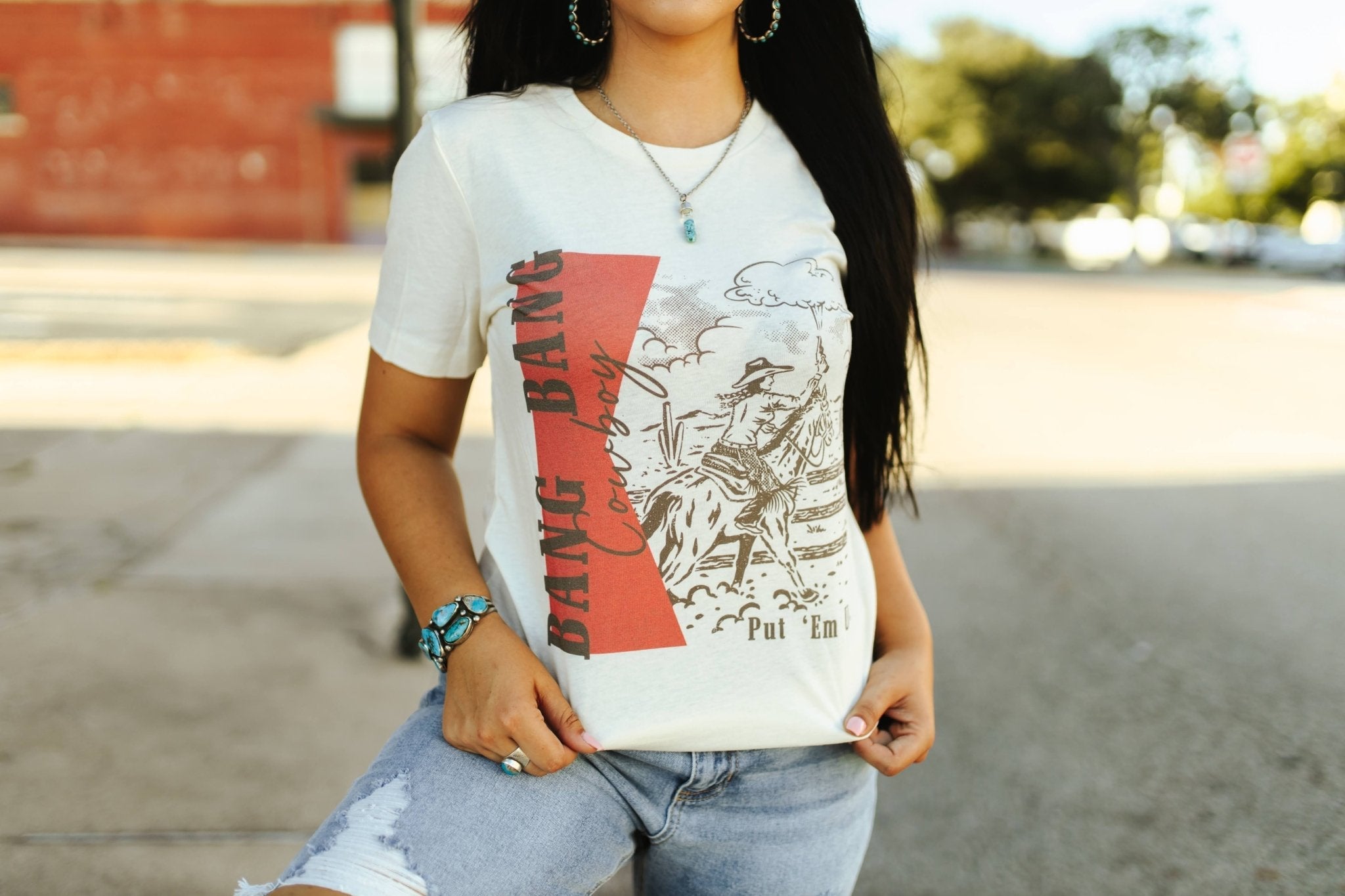 Wild Junkie Bang Bang Cowboy Graphic Tee — side view