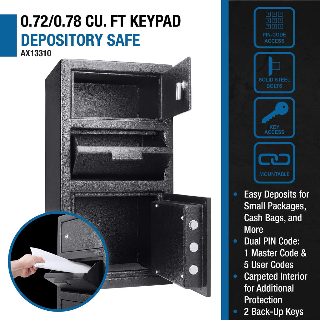 Barska 0.78 CF Heavy-Duty Large Steel Depository Safe With Digital Keypad (SAK75106) – SAKSBY WHOLESALE, view 9