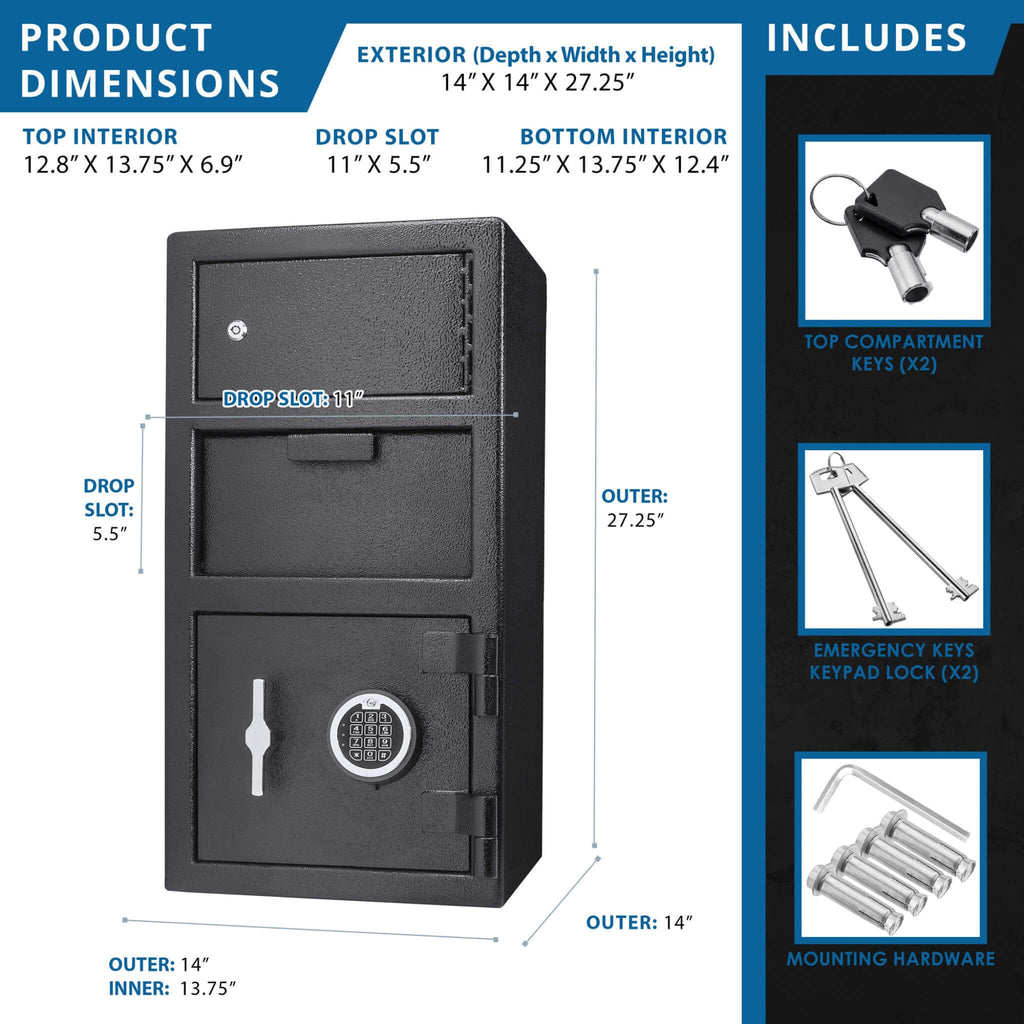 Barska 0.78 CF Heavy-Duty Large Steel Depository Safe With Digital Keypad (SAK75106) – SAKSBY WHOLESALE, view 10