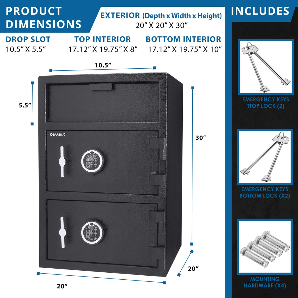 Barska 1.60 CF Digital Depository Dual Compartment Security Safe (SAK76021) – SAKSBY WHOLESALE, view 10