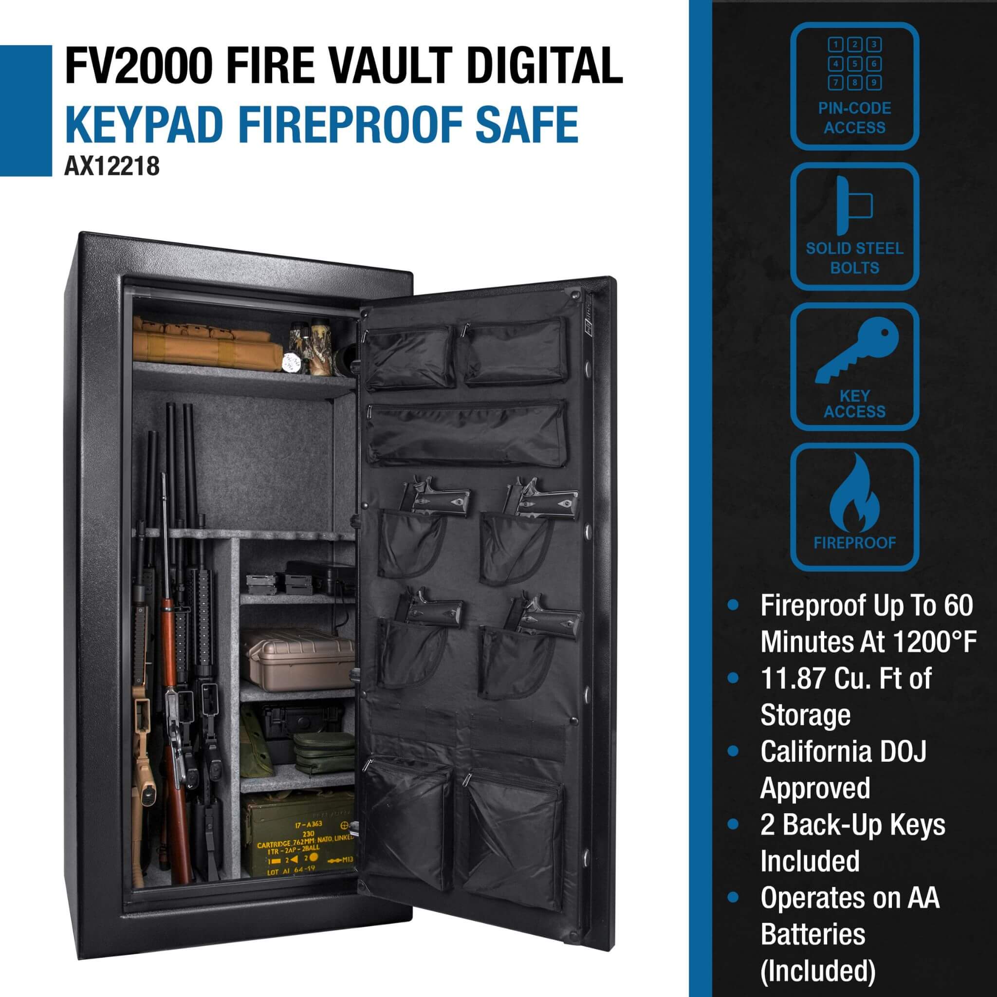 Barska 1.87 CF Heavy-Duty Extra-Large Industrial Steel Fireproof Safe Vault With Digital Keypad (SAK63810) – SAKSBY WHOLESALE