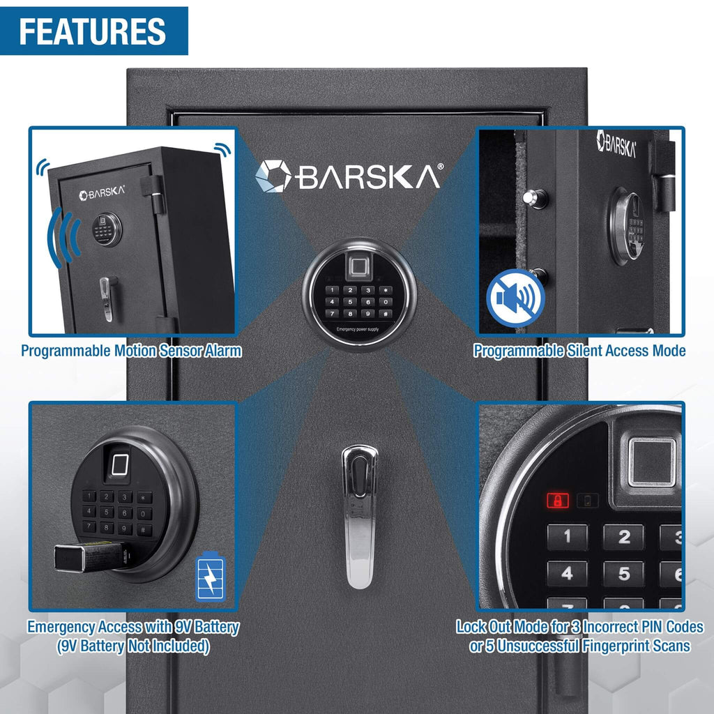 Barska 2.02 CF Heavy-Duty Fire Resistant Safe With Biometric Keypad (SAK29487) – SAKSBY WHOLESALE, view 8