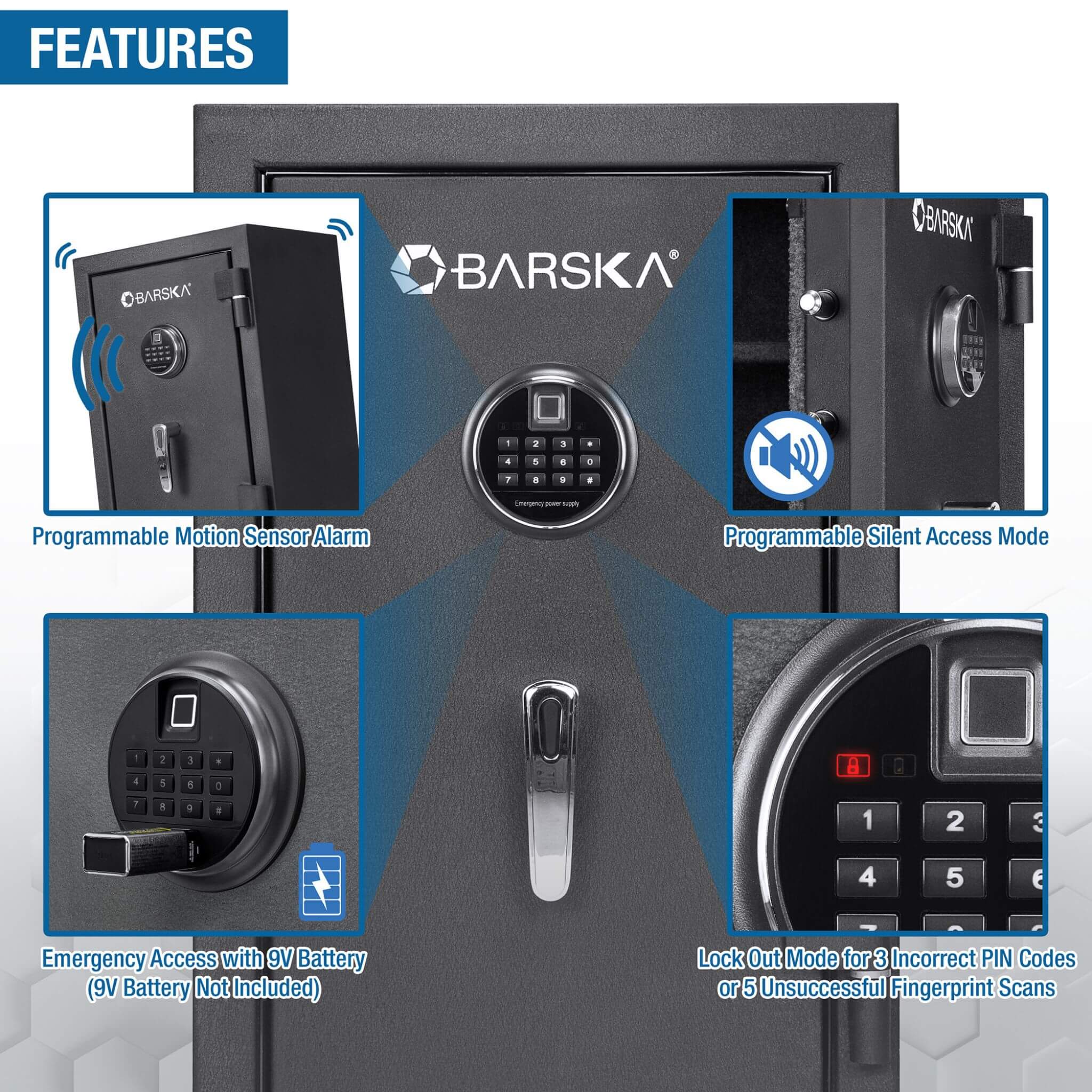 Barska 2.02 CF Heavy-Duty Fire Resistant Safe With Biometric Keypad (SAK29487) – SAKSBY WHOLESALE, view 8