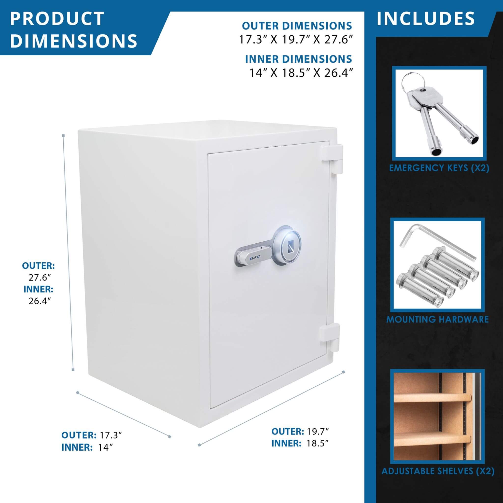 Barska 4.48 CF Large Heavy-Duty Fireproof Biometric Safe (SAK83490) – SAKSBY WHOLESALE, view 14