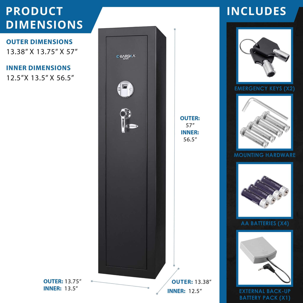 Barska 5.51 CF Tall Biometric Rifle Safe With Biometric Keypad (SAK90412) – SAKSBY WHOLESALE, view 12
