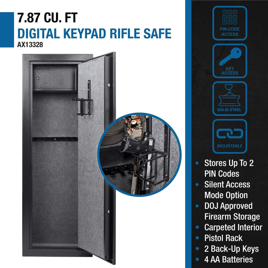 Barska 7.87 CF Extra-Large Rifle Gun Safe With Electronic Keypad And Secure Lock (SAK18420) – SAKSBY WHOLESALE, view 6