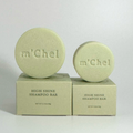 m'Chel Haircare High Shine Shampoo Bar — in-use photo