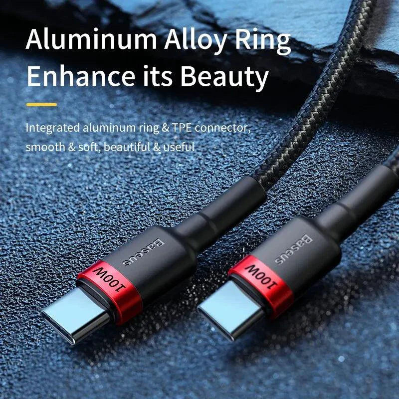 Baseus USB Type C To USB C Cable For iPhone 15 100W/5A PD Fast Charging Charger Cord For Macbook Xiaomi Samsung Type-C Cable