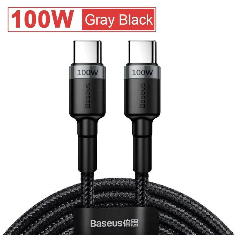 Baseus USB Type C To USB C Cable For iPhone 15 100W/5A PD Fast Charging Charger Cord For Macbook Xiaomi Samsung Type-C Cable