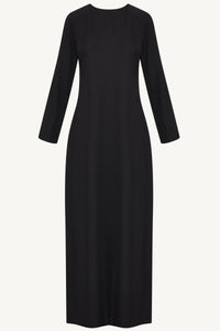Basic Long Sleeve Maxi Dress - Black Dresses Veiled 
