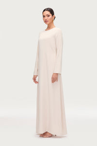 Basic Long Sleeve Maxi Dress - Stone Dresses Veiled 