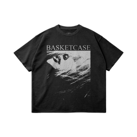 Basketcase Garment Dyed Raw Hem Streetwear Shirt 260GSM Cotton Black Tee With Edgy Faded Hem