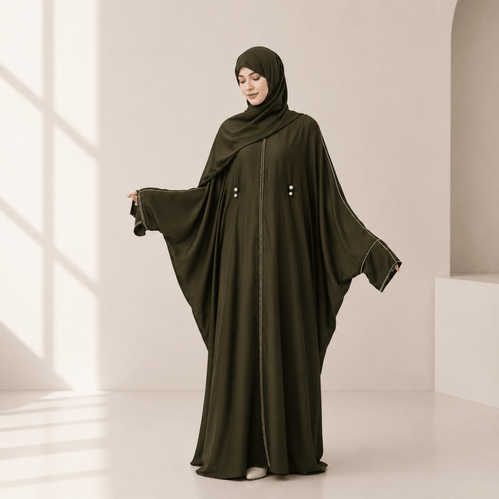 Mariam's Collection Batwing Abaya With Matching Hijab | Batwing Sleeve Abaya (MA041) — main product shot