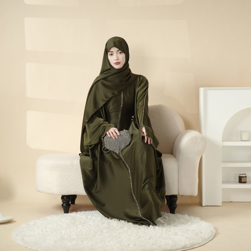 Mariam's Collection Batwing Abaya With Matching Hijab | Batwing Sleeve Abaya (MA041) — detail shot 10