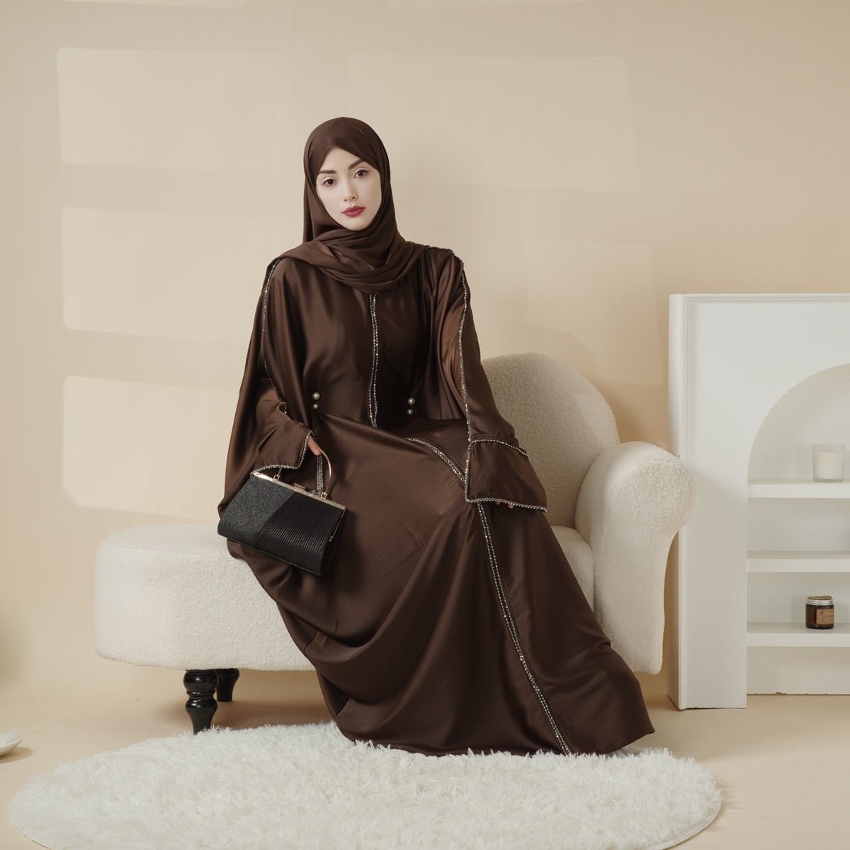 Mariam's Collection Batwing Abaya With Matching Hijab | Batwing Sleeve Abaya (MA041) — comparison shot