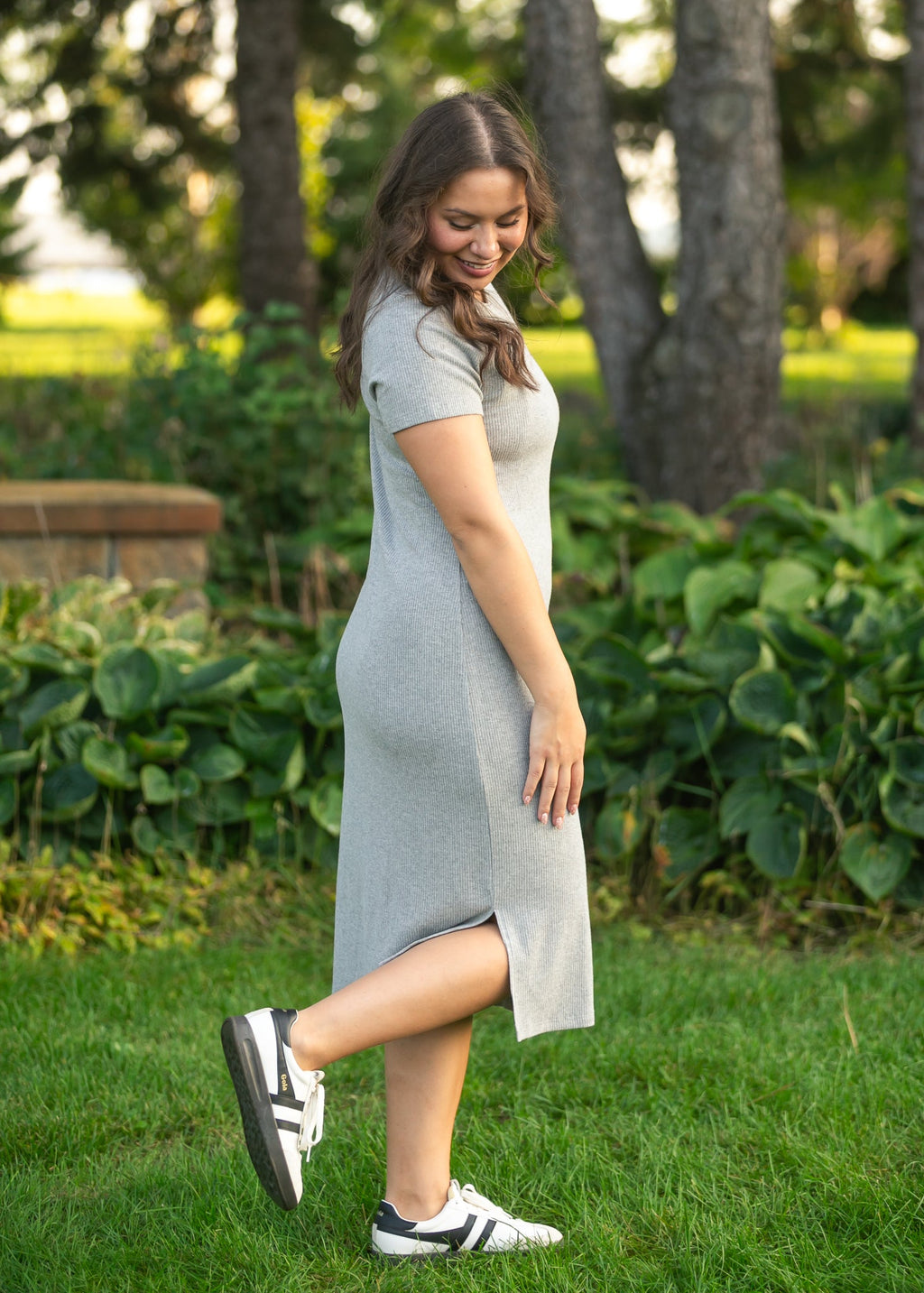 Inherit Co. Baylor Gray Ribbed T-shirt Dress — packaging