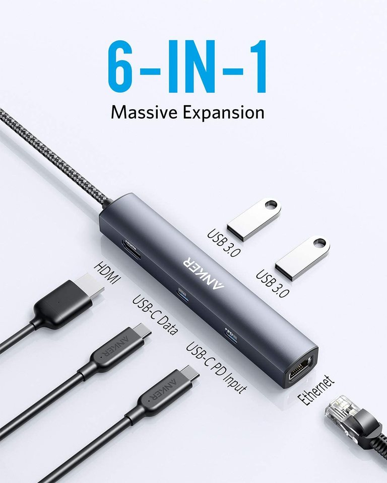 Anker <b>543</b> USB-C Hub (6-in-1, Slim), view 2