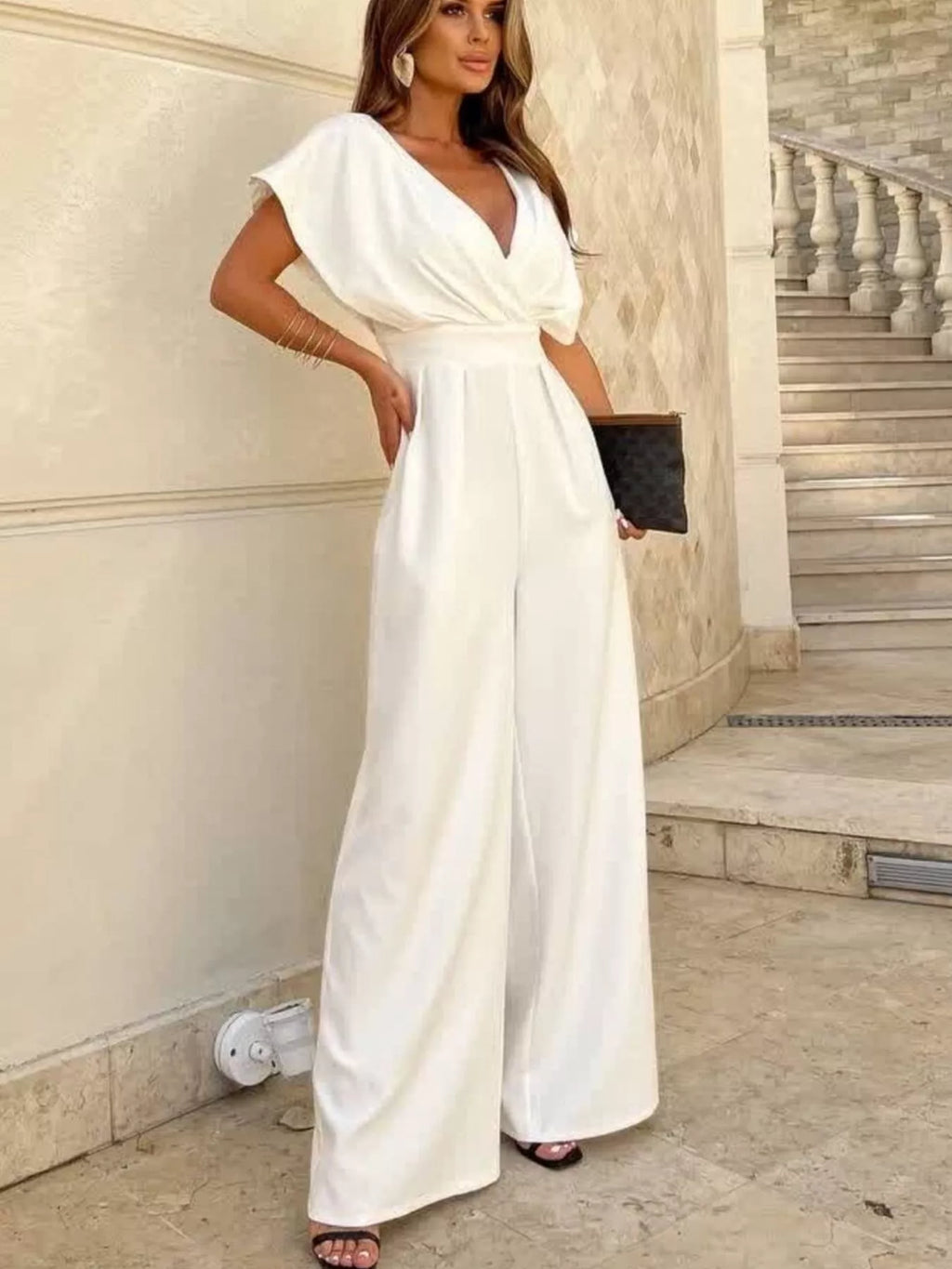 Surplice Wide Leg Jumpsuit