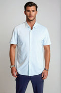 Buki Corsica Stripe Short Sleeve Tech Shirt — lifestyle context