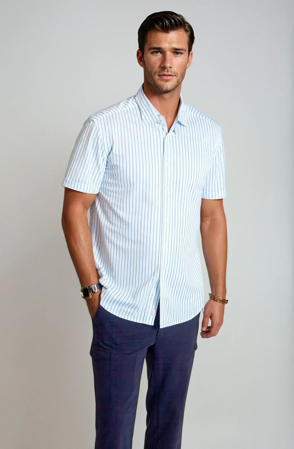 Buki Corsica Stripe Short Sleeve Tech Shirt — main product shot