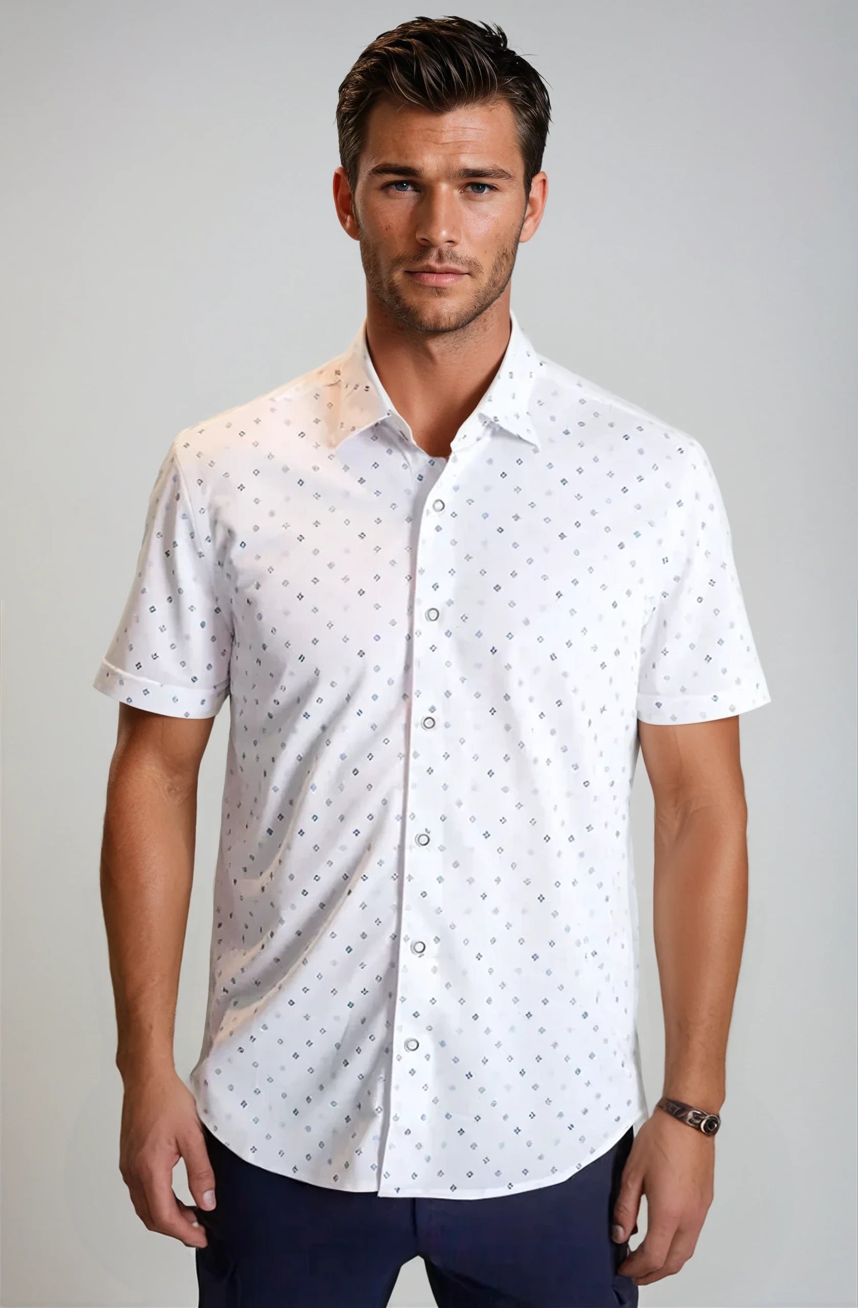 Buki Newport Ditsy Short Sleeve Tech Shirt — lifestyle context