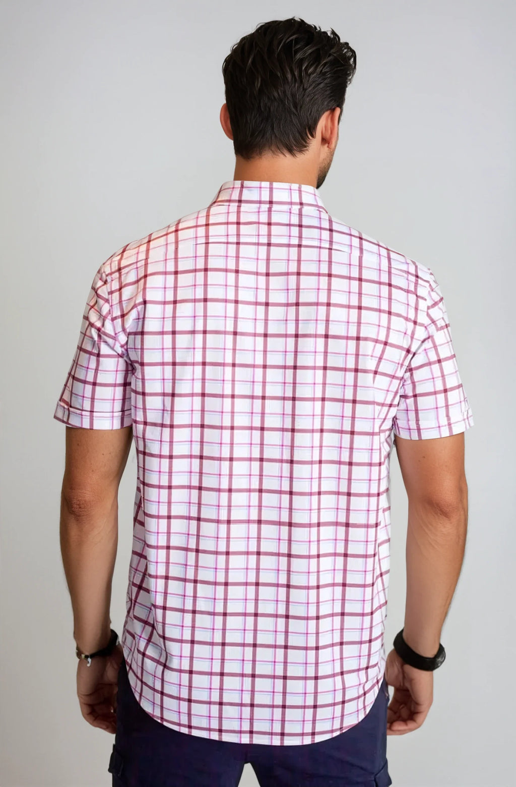 Buki Carnaby Plaid Short Sleeve Tech Shirt — side view